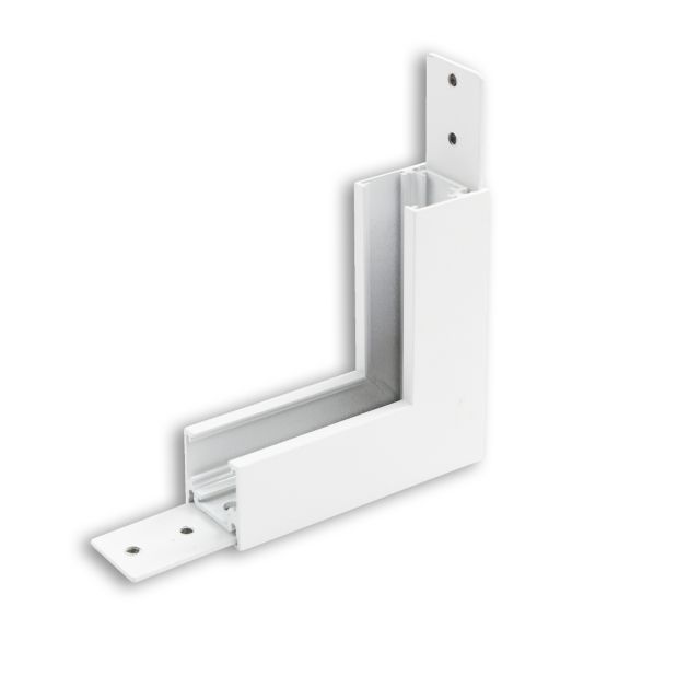 Track48 rail d'angle à 90° vertical pour rail apparent plat, blanc, non conduisant le courant