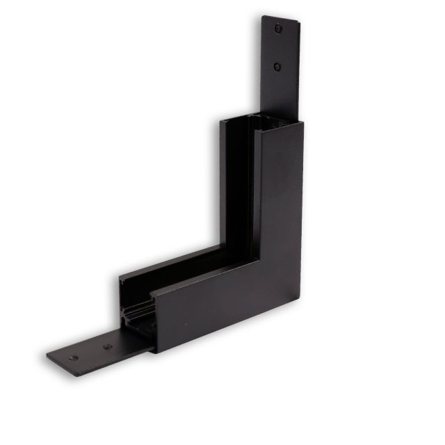 Track48 rail d'angle à 90° vertical pour rail apparent plat, noir, non conduisant le courant