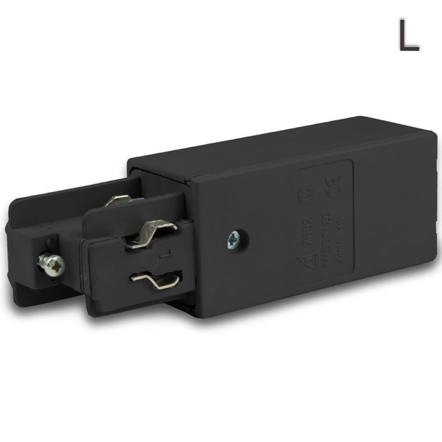 Alimentation latérale Classic triphasée conducteur N droite, conducteur de protection gauche, noir