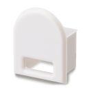 Embout de finition EC20 pour SURF12 RAIL incl. COVER5, avec sortie de câble, PVC, gris blanc