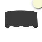 LED Wandleuchte Up&Down 6*1W CREE, IP54, sandschwarz, warmweiß