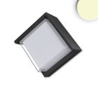 LED Wall light angular, 6W, IP54, sand black, warm white