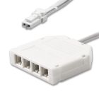 MiniAMP 4-fach Verteiler (1 male-Stecker an 4 female-Buchsen), 30cm, 2-polig, weiß, max. 3,5A