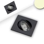 LED Recessed luminaire Slim68 black, angular, 9W, warm white, dimmable