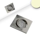 LED Recessed luminaire Slim68 brushed aluminium, angular, 9W, warm white, dimmable