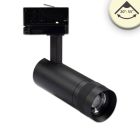 3-PH Track light focusable, 8W, 20°-55°, black matt, 4000K, dimmable