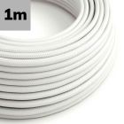 Cable fabric coated, white, 3x0,75mm² AWG18, sold by the meter