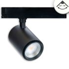 Projecteur sur rail triphasé focalisable, 42W, 20°-70°, noir mat, 4000K, IRC92, dimmable DALI