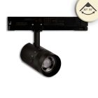 Projecteur sur rail triphasé focalisable, 12W, 20°-55°, noir mat, 3000K, dimmable DALI