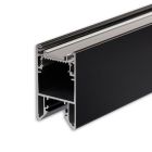 Profilé de luminaire LED HALON alu noir RAL 9005, 200cm, avec bande de refroidissement encliquetable
