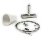 Câbles de suspension (1pce) pour rail triphasé Classic, contrepartie, baldaquin et câble en acier 2m