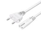 Standard EU power cord plug, 2x0.75mm², white, 1m