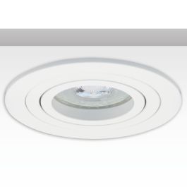 cornice per faretti da incasso rotondo - bianco orientabile in alluminio - cornice da incasso in alluminio per lampadine GU10 MR16 - 60 - foro da trapano 68mm da incasso - faretto