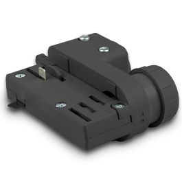 Adaptateur Rail Triphasé Noir SILAMP - Pour Luminaires Suspendus, Compatible 3 Phases Avec Molette