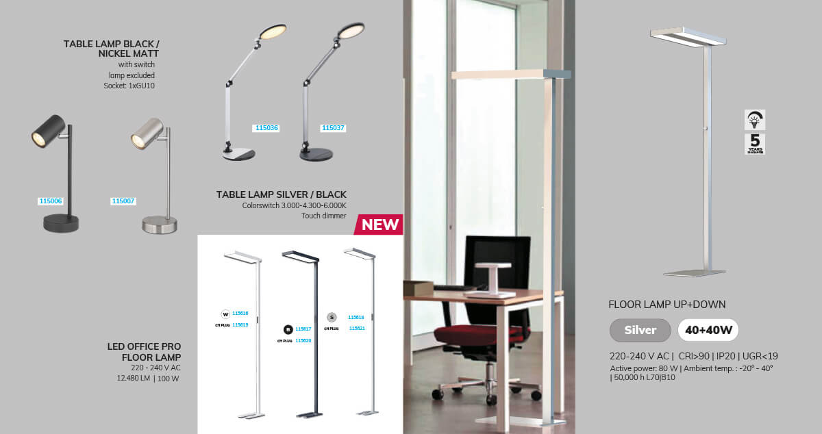 LED Floor and table lamps