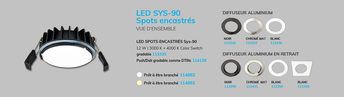 Spots LED encastrés gamme SYS-90