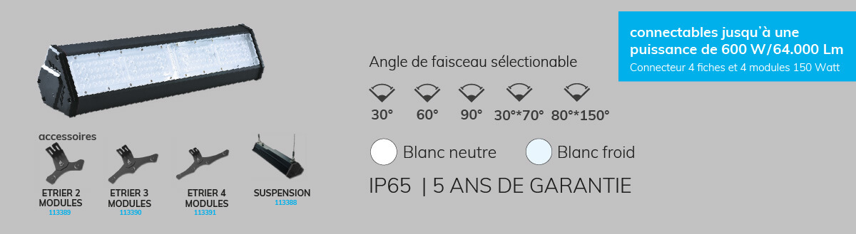 Armatures LED pour halls Gamme LN