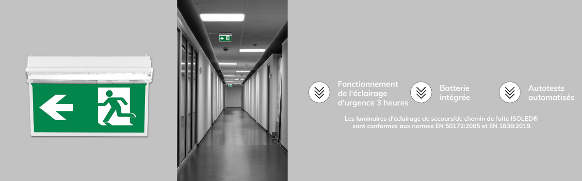   Lumière de secours à LED / luminaires pour voies d'évacuation