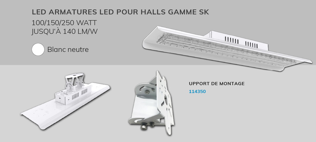 Armatures LED pour halls gamme Linear