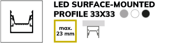 Surface Mounted Profile 33x33